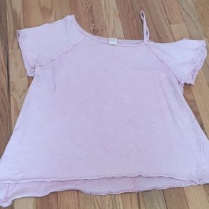 Pink Free People asymmetrical top